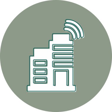 Akıllı şehir. Web simgesi basit tasarım