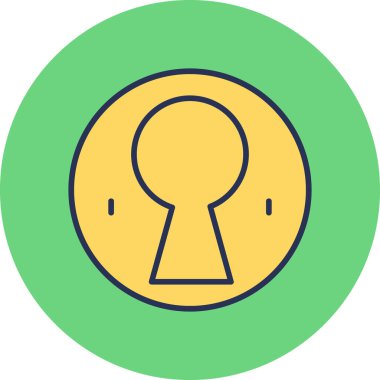 Anahtar deliği. Web simgesi vektör illüstrasyonu