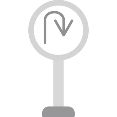 U Dönüş simgesi vektör illüstrasyonu