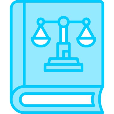 Adalet kitabı simgesi, modern tasarım illüstrasyonu