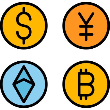 Kripto para birimi simgesi vektör çizimi