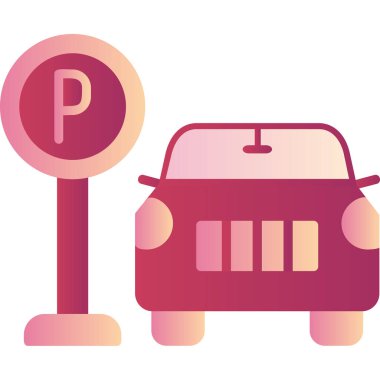 park arabası renk vektörü simgesi, düz tasarım