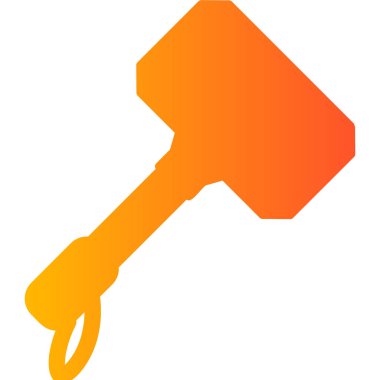 Çekiç simgesi. Web tasarımı için hukuk mahkemesi vektör simgelerinin basit çizimi