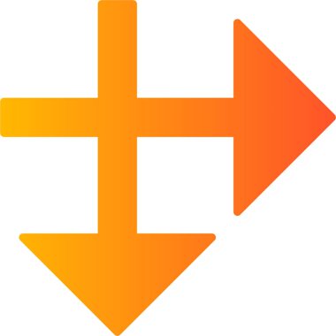 simple and minimalistic vector icon of the intersecting arrows