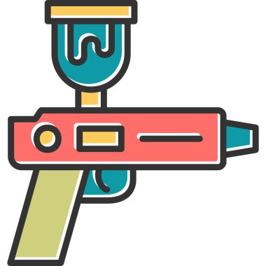 Vektör illüstrasyon, sprey tabancanın ağ simgesi