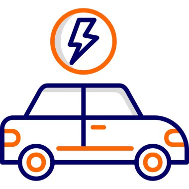 Electric Car modern simgesi, vektör illüstrasyonu