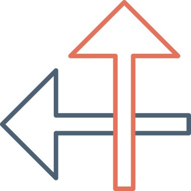 simple and minimalistic vector icon of the intersecting arrows