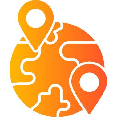 Dünya Turizm Ağı simgesi basit gösterim 