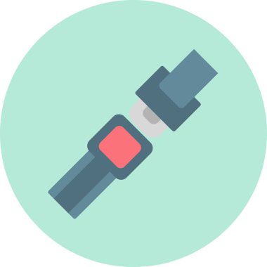 Koruma ikonu için emniyet kemeri. Araba ya da uçak için güvenlik ekipmanları. Düz biçimli vektör illüstrasyonu. 