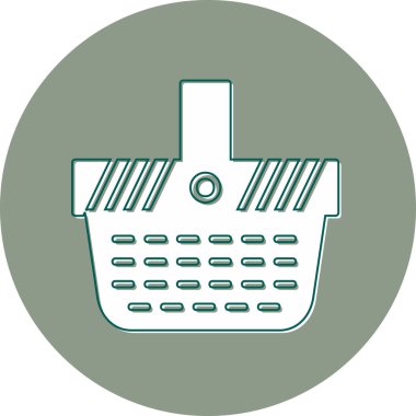 Piknik sepeti simgesi, vektör illüstrasyonu