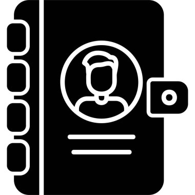 Address Book with Location pin. web icon simple illustration