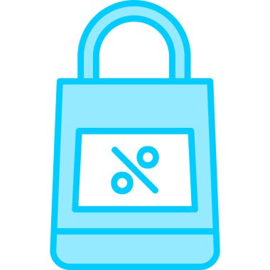 Bir alışveriş poşeti simgesinin vektör çizimi 