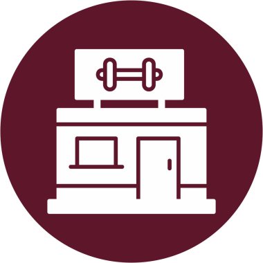 Spor salonu modern simgesi, vektör illüstrasyonu