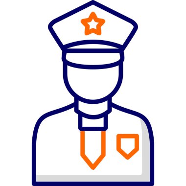 Polis memuru kutsal kişilerin resmi, vektör çizim