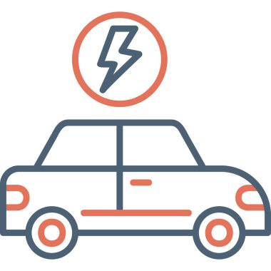 Electric Car modern simgesi, vektör illüstrasyonu