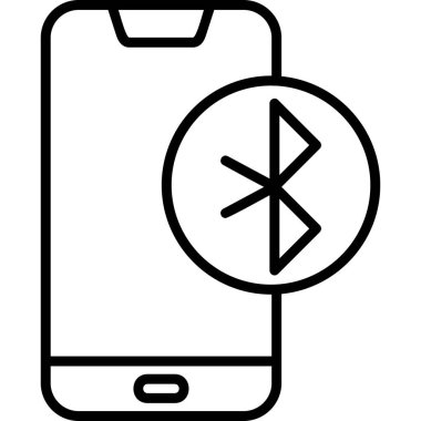 graphic art illustration of mobile Bluetooth transfer icon 