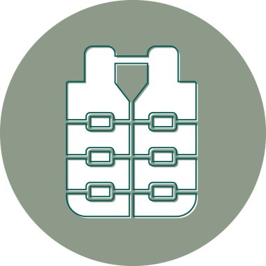 Can yeleği illüstrasyonu, basit web simgesi