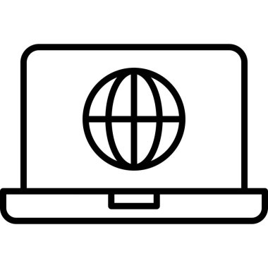 Bilgisayar. Web simgesi basit illüstrasyon