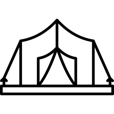 Çadır. Web simgesi basit illüstrasyon