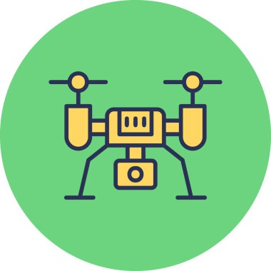 Drone simgesi, vektör illüstrasyonu basit tasarım