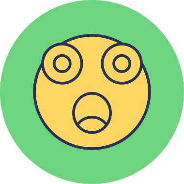 Şaşırmış emoji. Web simgesi basit illüstrasyon
