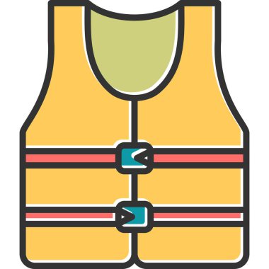 Renkli düz güvenlik yelek vektör simgesi