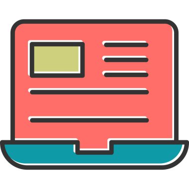 Bilgisayar. Web simgesi basit illüstrasyon