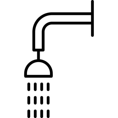 Duş ikonu. beyaz renk vektör illüstrasyonu