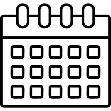 Takvim simgesi, vektör illüstrasyonu basit tasarım