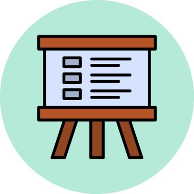 Üniversite Sunum vektörü illüstrasyon web simgesi