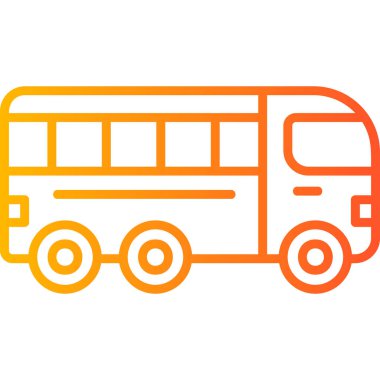 Otobüs simgesi, modern tasarım illüstrasyonu