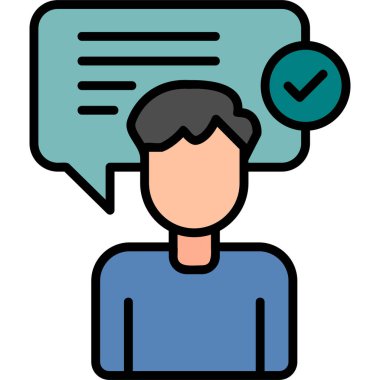 Konuş. Web simgesi basit illüstrasyon