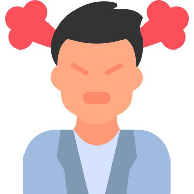 Kızgın Avatar simgesi vektör illüstrasyonu