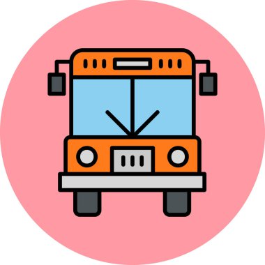 Otobüs simgesi, modern tasarım illüstrasyonu