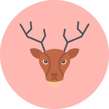 Geyik. Web simgesi basit illüstrasyon