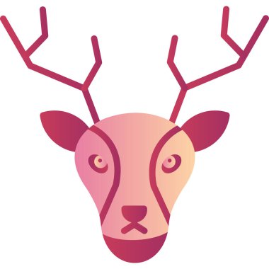 Ren geyiği. Web simgesi basit illüstrasyon