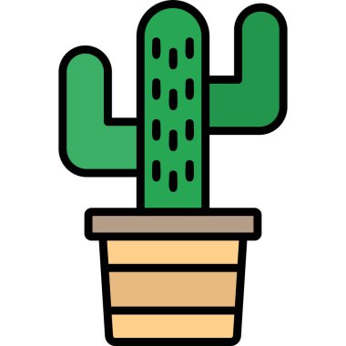 Kaktüs simgesi, modern tasarım illüstrasyonu