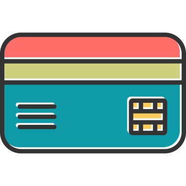 Kredi kartıyla. Web simgesi illüstrasyonu