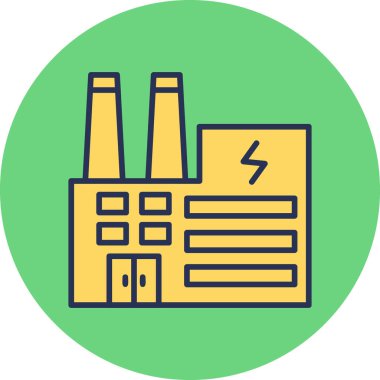 Elektrik fabrikası modern simgesi, vektör illüstrasyonu