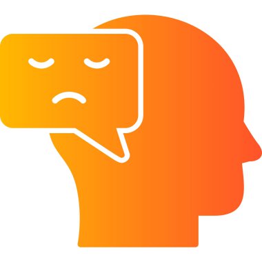 face head vector icon. style is flat orange symbol, rounded angles, white background