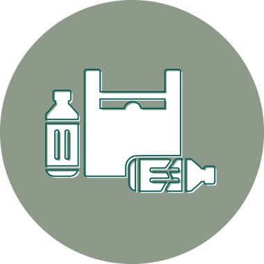 Kırık şişe simgesi, modern tasarım illüstrasyonu