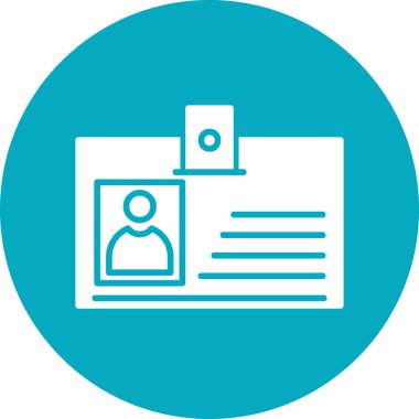 Kimlik kartı simgesi, vektör illüstrasyonu basit tasarım