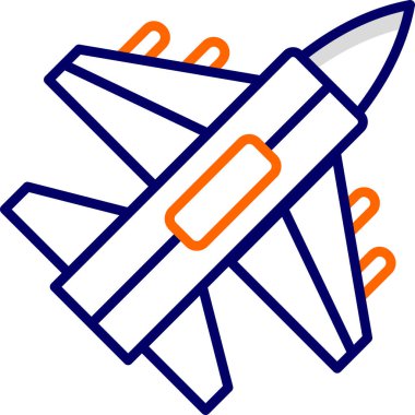 Jet Fighter. Web simgesi vektör illüstrasyonu