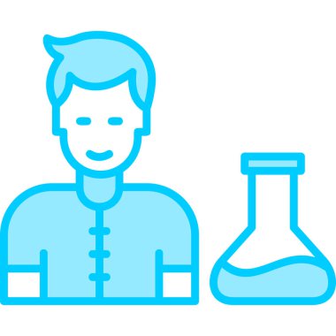 Bilim adamı basit simgesi, vektör illüstrasyonu