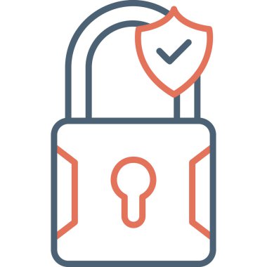 Asma kilit. Web simgesi vektör illüstrasyonu 