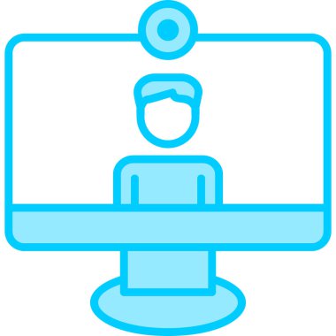 Video çağrısı modern simge, vektör illüstrasyonu