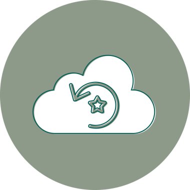vector cloud storage technology icon illustration