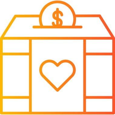 Charity Box ikon vektör illüstrasyonu