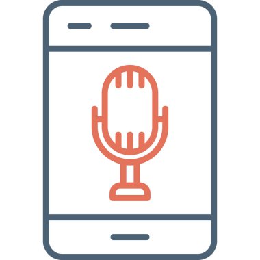 mikrofon, Ses Kayıt Ağı simgesi Basit illüstrasyon