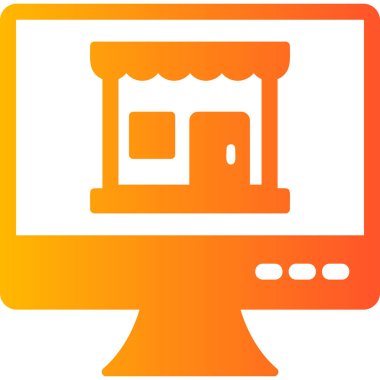 Çevrimiçi Shop Web simgesi basit illüstrasyon